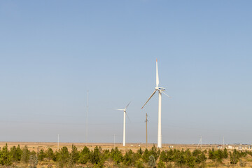Absheron Peninsula. Khizi-Absheron wind farm in Azerbaijan.