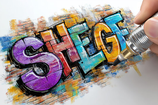 Grunge creative chaos: handwritten notes and art tools on a table.