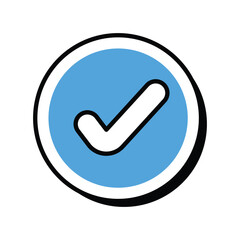 Verified Button icon with white background vector stock illustration