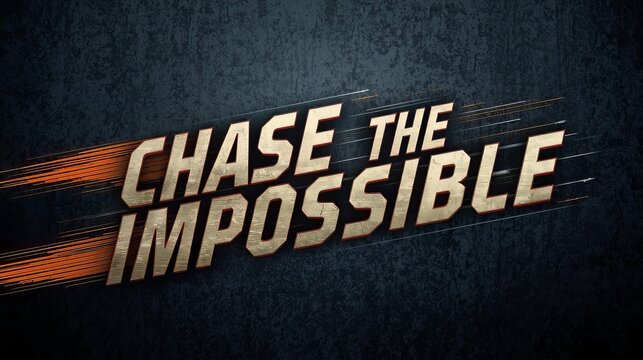 Chase the impossible motivational text graphic