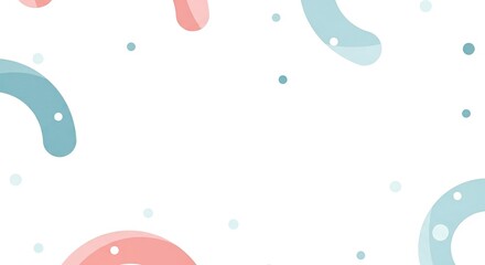 Abstract colorful shapes in a minimalist style on white background  