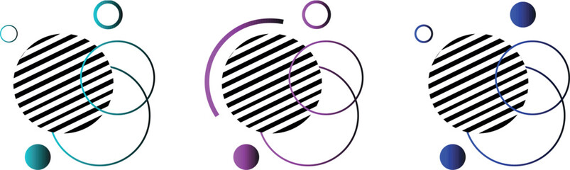 Geometric Abstract Background with Gradient Lines and Colorful Circular Shapes – Modern Graphic Design Elements Featuring Stylish Circle Motifs Perfect for Banners, Flyers, Cards, Covers