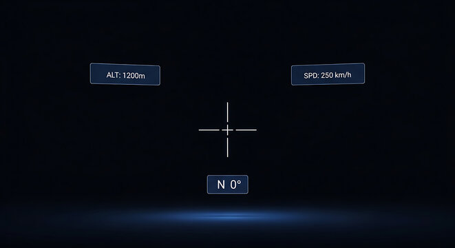 Hud display altitude speed navigation interface futuristic technology cockpit dashboard information
