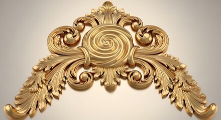 Ornate gold scrollwork embellishment with detailed floral motifs.