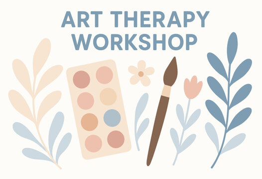 Art therapy workshop: creative mindfulness with paint palette and brush