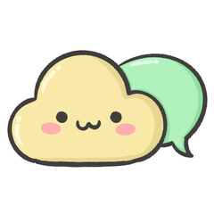 Cute Cloud Chat Bubble Illustration