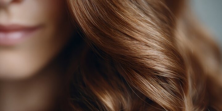 Woman with long brown hair is smiling
