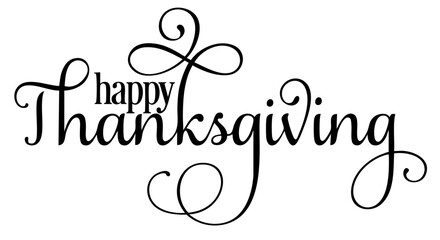 Happy Thanksgiving Elegant Calligraphy — Classic Holiday Lettering Greeting