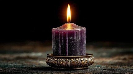 advent first sunday Purple Advent Candle Burning Brightly in Darkness