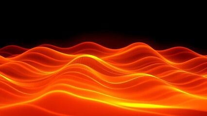 Obraz premium distortion. Abstract patterns of heat distortion shimmer over a hot surface with orange and yellow gradients. STEM education sheets, lab safety posters, designed for biotech research communications.