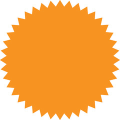 Orange starburst graphic element badge for promotional design