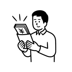 MAN CELEBRATES CASH HAUL, SMUGLY SHOWING OFF WEALTH