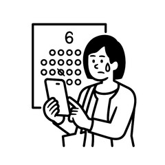 ANXIOUS WOMAN TRACKING LIFE, STRESSED BY TIME CYCLES