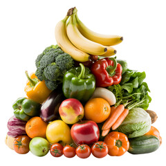 Vibrant assortment of fresh fruits and vegetables arranged in a delightful display, perfect for healthy eating campaigns and wellness promotions