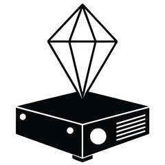 smart hologram projector on white background