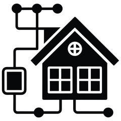 smart home grid on white background