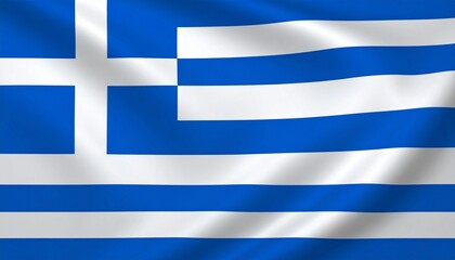 Greek flag with blue and white stripes, symbolizing freedom and faith.