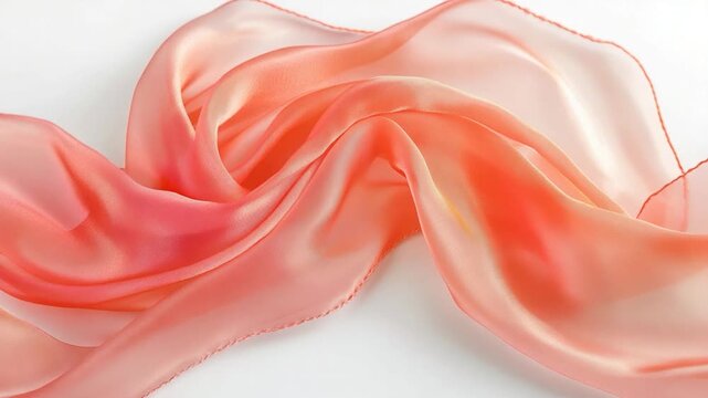 Video A close-up shot of a pink scarf lying flat on a white surface