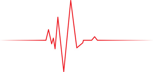 Abstract red waveform on white background