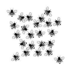Bee Swarm Illustration
