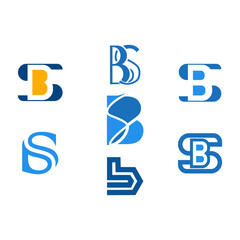 Set Collection of Abstract S B or B S Monogram Logo