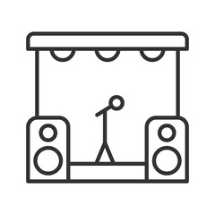 festival concert icon in line design. concert, stage, microphone, show, music, festival on white background vector. festival concert editable stroke icon