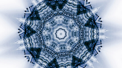 harmonische blaue Mandala-Struktur - komplexes symmetrisches kaleidoskopisches Muster - Harmonie, Dynamik, Meditation, spirituell, Geometrie, symmetrisch
