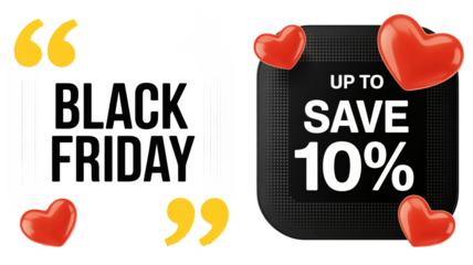 Black Friday sale with up to 10% savings is here, get ready for special offers with a heart during this season of shopping, limited time promotion