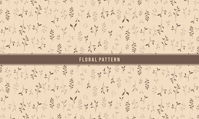 Soft Neutral Beige Seamless Floral Pattern Background
