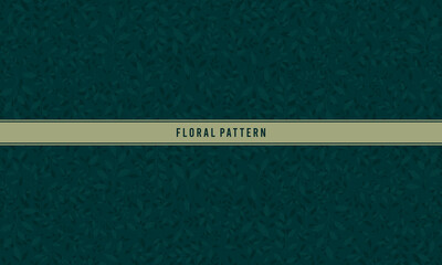 Dark Monochromatic Teal Seamless Floral Pattern Background