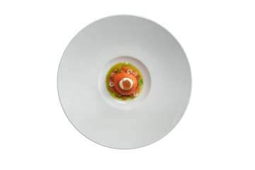 Close-up shot of an artfully plated dish, showcasing culinary excellence