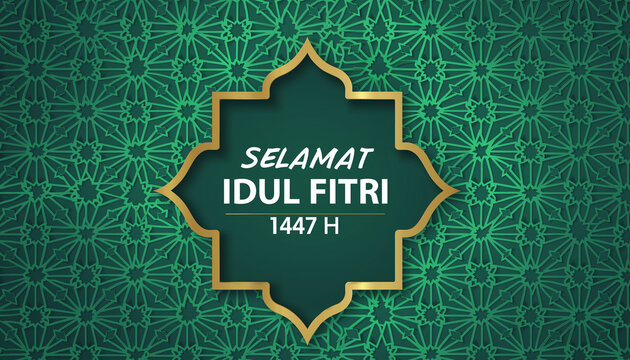 Elegant islamic pattern celebrates eid alfitr with festive greetings and traditional design elements, conveying a sense of joy and cultural richness.