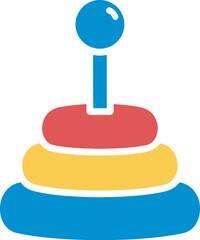 Colorful stacking toy with rings and a ball for early childhood development