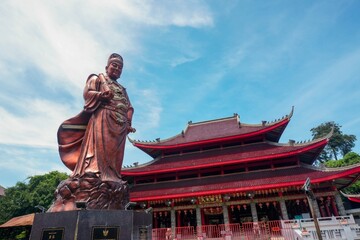 Sam Poo Kong Temple with Admiral Cheng Hoo statue in Semarang, Central Java, Indonesia