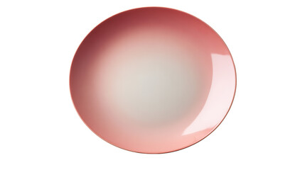 Elegant pink plate on a white isolated background, perfect for stylish dining settings.