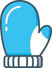 Cozy blue mitten for warmth on a cold winter day