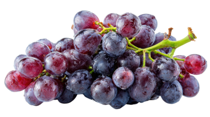 Fresh grapes, ripe and juicy, on a white isolated background.