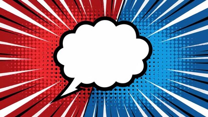 Comic Clash Red vs Blue Pop Art Speech Bubble Showdown. - Powered by Adobe