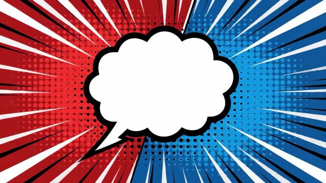 Comic Clash Red vs Blue Pop Art Speech Bubble Showdown.