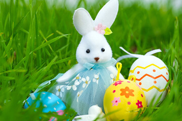 Easter egg in green grass