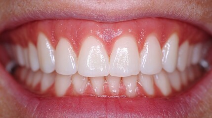 High-Resolution Close-Up of Natural Healthy Human Teeth and Gums