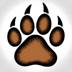  Detailed Realistic Bear Paw Print in Wilderness Setting