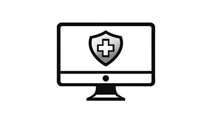 Digital healthcare vector icon illustration isolated on transparent background