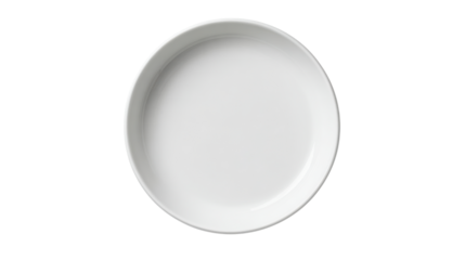 White ceramic plate on isolated background, perfect for elegant serving and dining presentations.