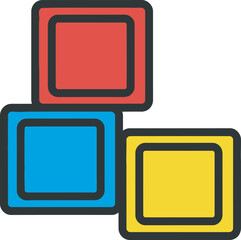 Colorful building blocks stacked together, promoting early childhood learning and creativity