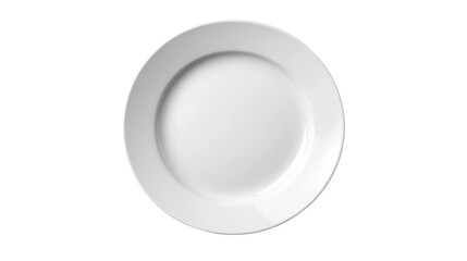 White plate isolated on a clean background, perfect for serving meals or as a decorative dish in culinary settings.