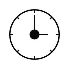 Clock  icon with white background vector stock illustration