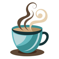 Hot Coffee Cup Steam Art Vector
