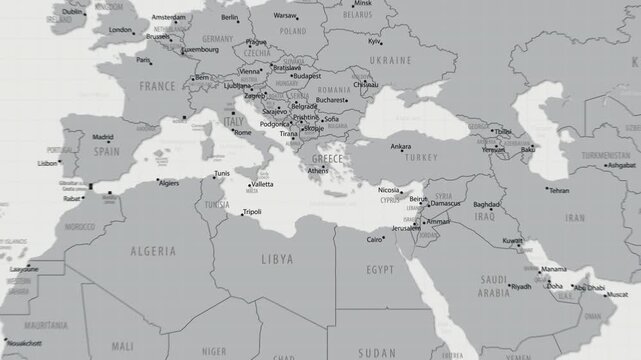 Greece on the World Map. 4K animation.