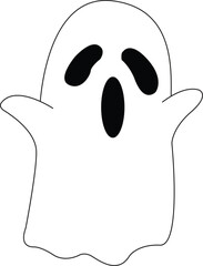vector illustration of ghost doodle